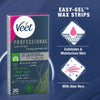Veet Professional Hair Removal Wax Strips for Dry Skin Legs & Body, 20 Strips