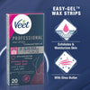 Veet Professional Hair Removal Wax Strips for Normal Skin Legs & Body, 20 Strips