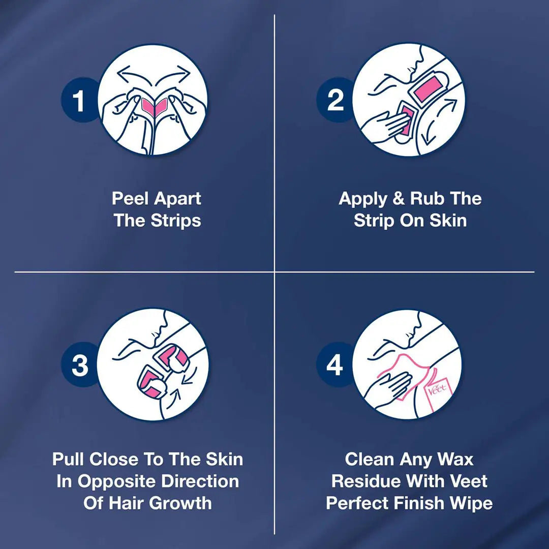 Veet Professional Hair Removal Wax Strips for Sensitive Skin Bikini & Underarms,16 Strips