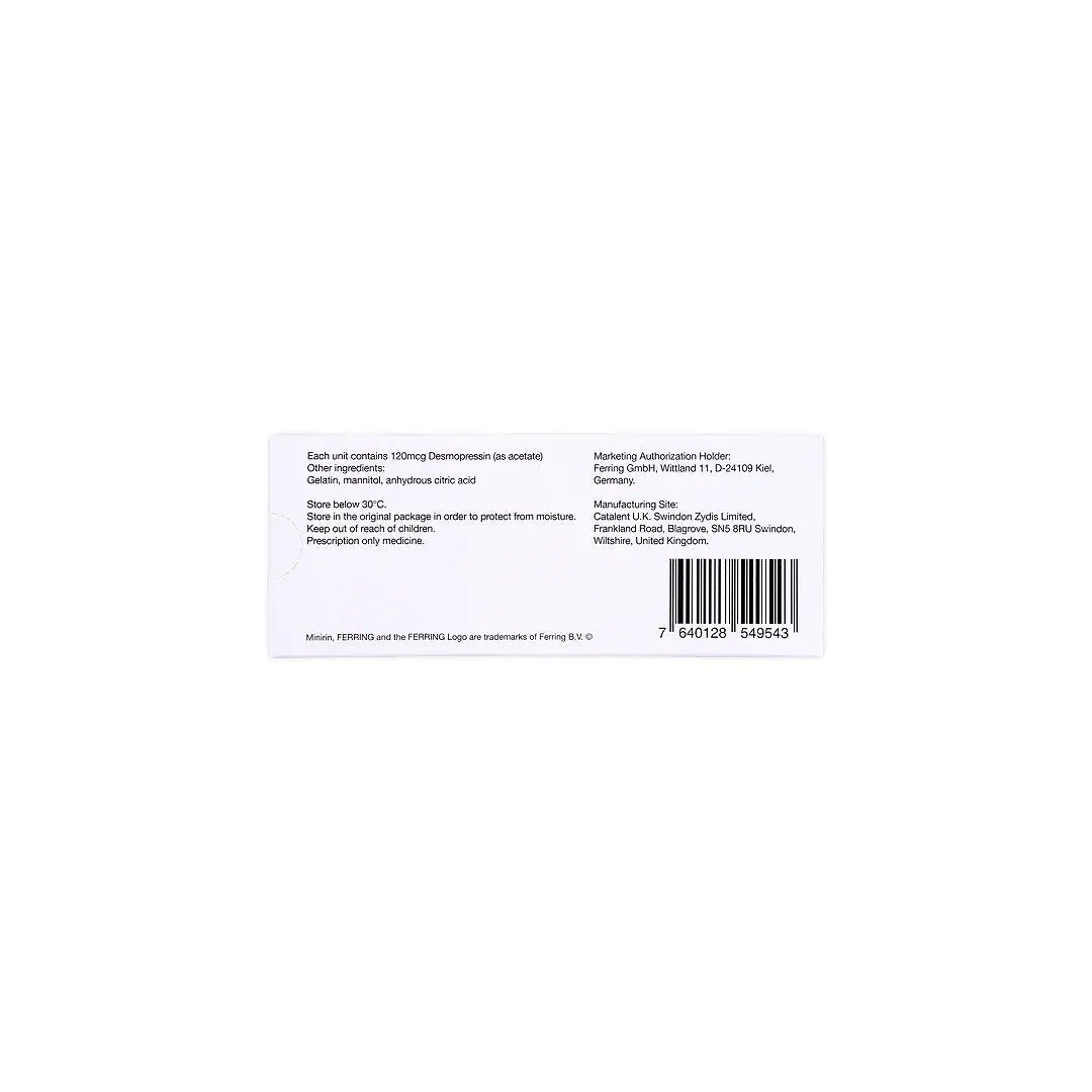 Minirin Melt 120Mcg 30 Tablets