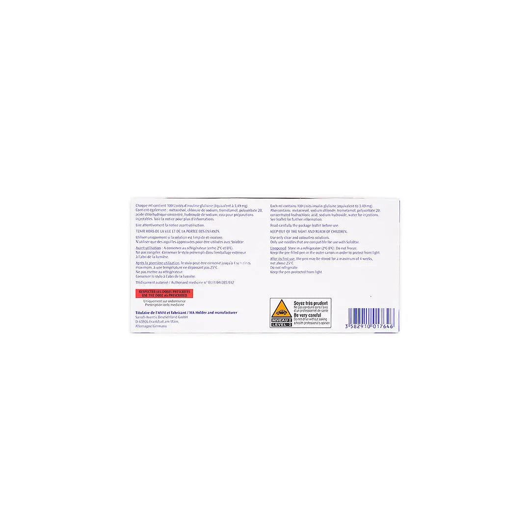 APIDRA SOLOSTAR 3 ML SOLUTION 5 PEN