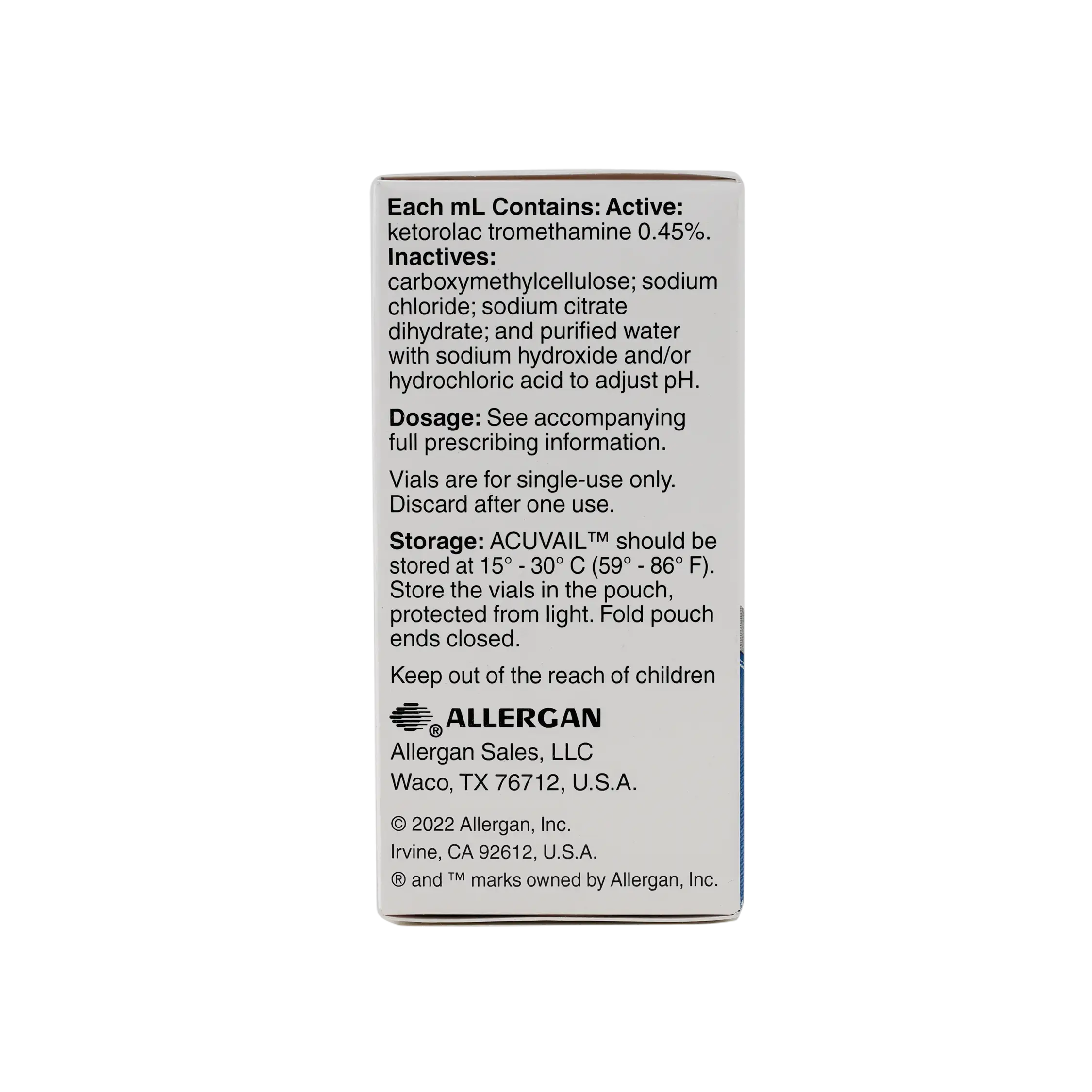 ACUVAIL 0.45% EYE DROPS 30X.04ML