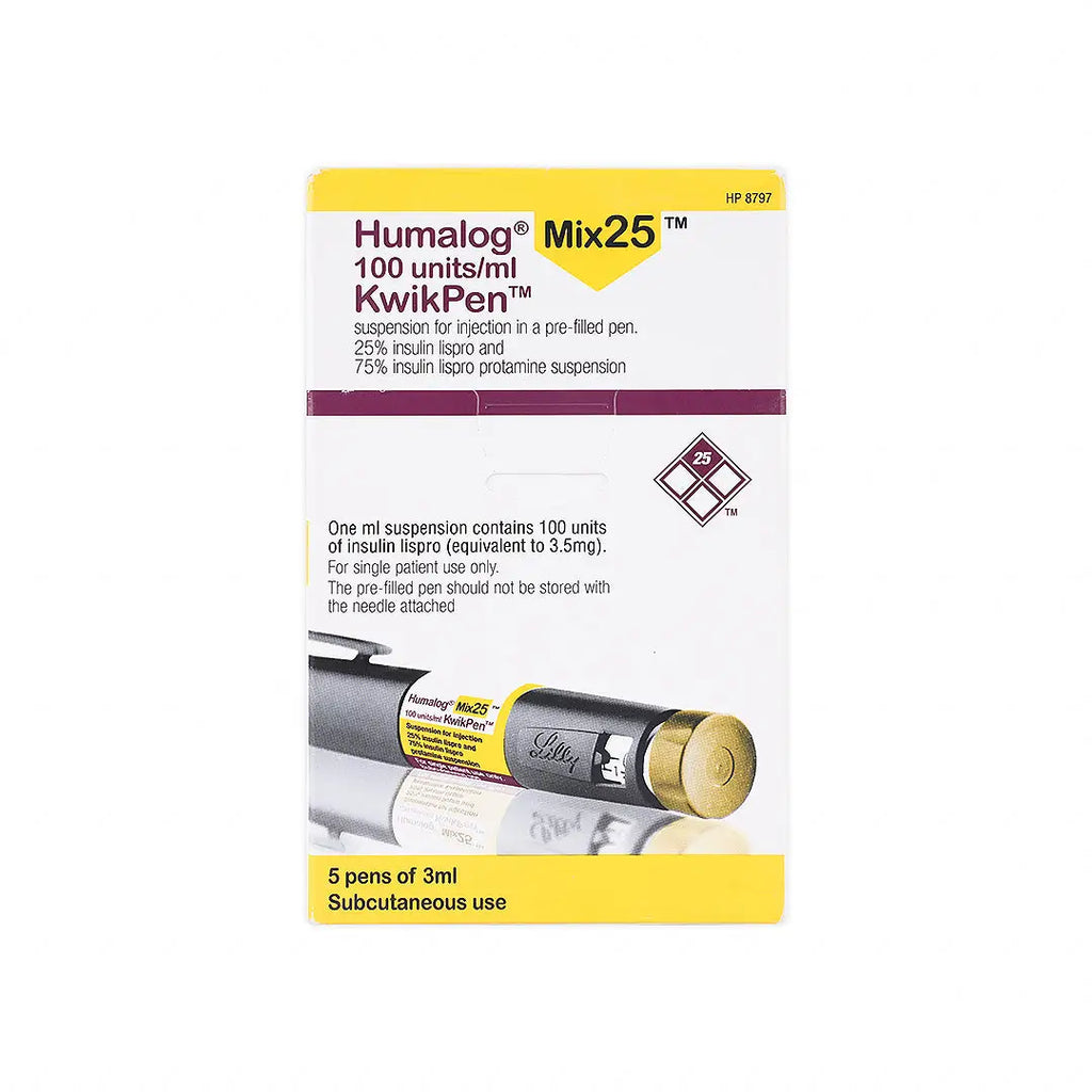 HUMALOG MIX25 INJ 100U/ML KWIK PEN 3ML 5CRT