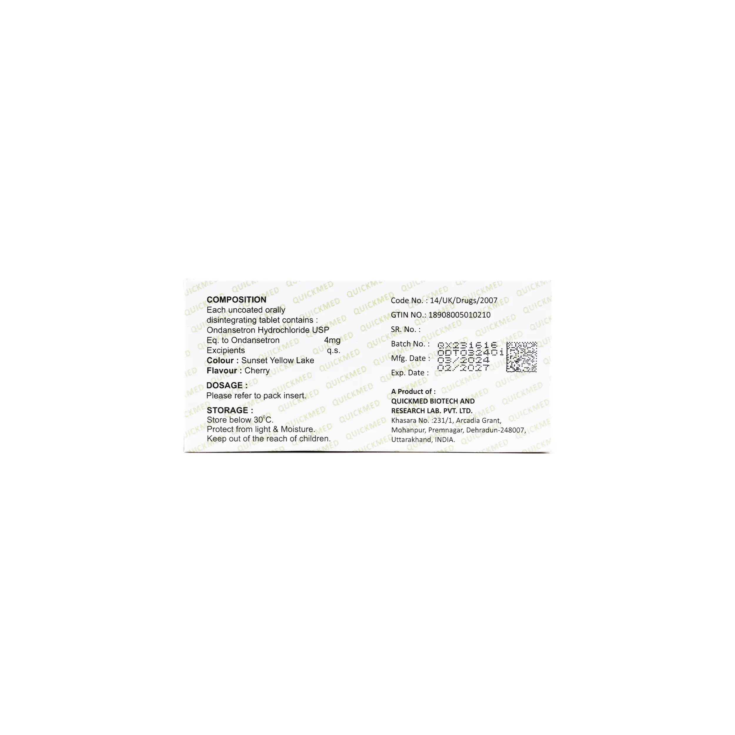 QALL 4MG ANTI-EMATIC 30TAB