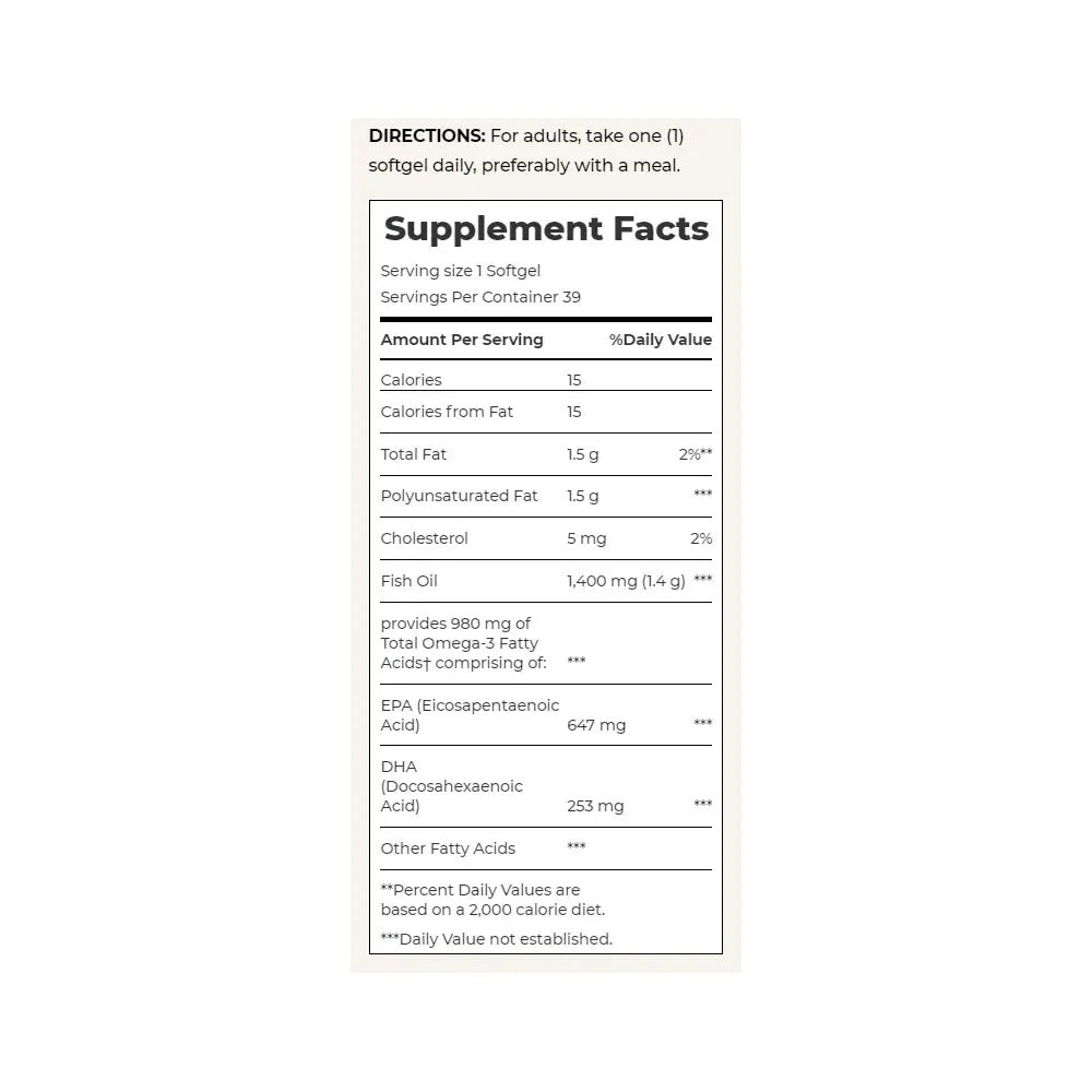 Natures Bounty Fish Oil 1400Mg 39 Softgels