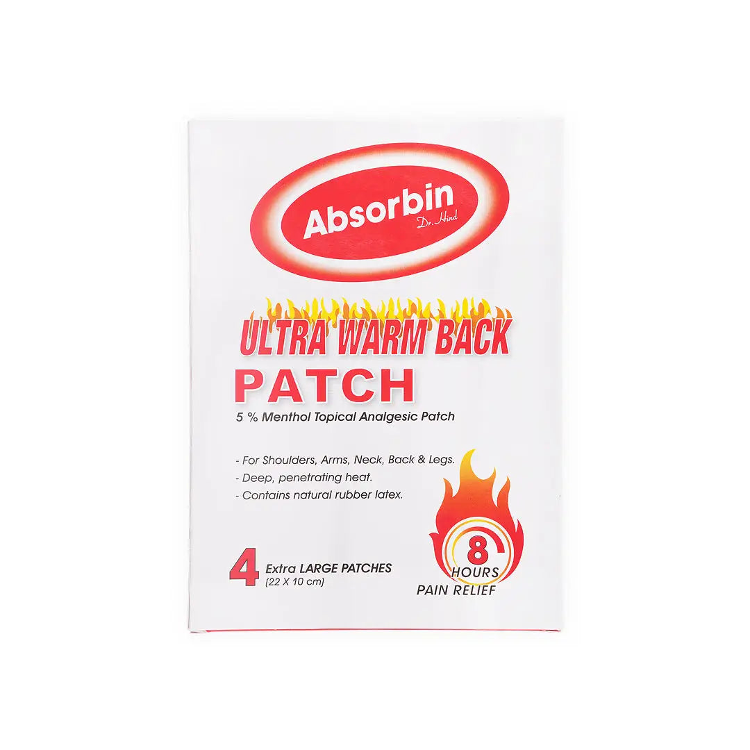 ABSORBIN ULTRA WARM BACK PATCH 4PCS