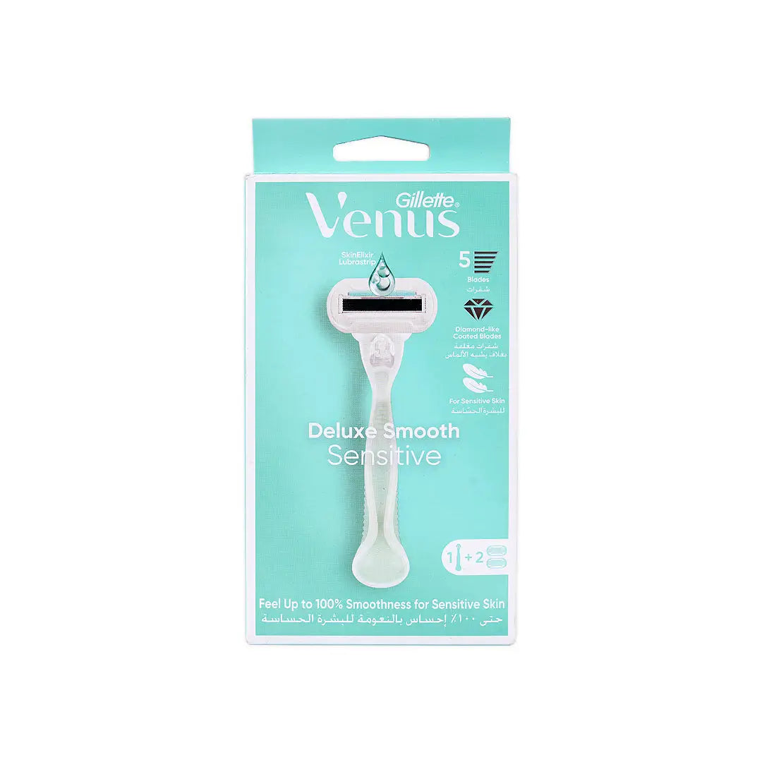 Gillette Venus Deluxe Smooth Sensitive 1+2 Blades-Green