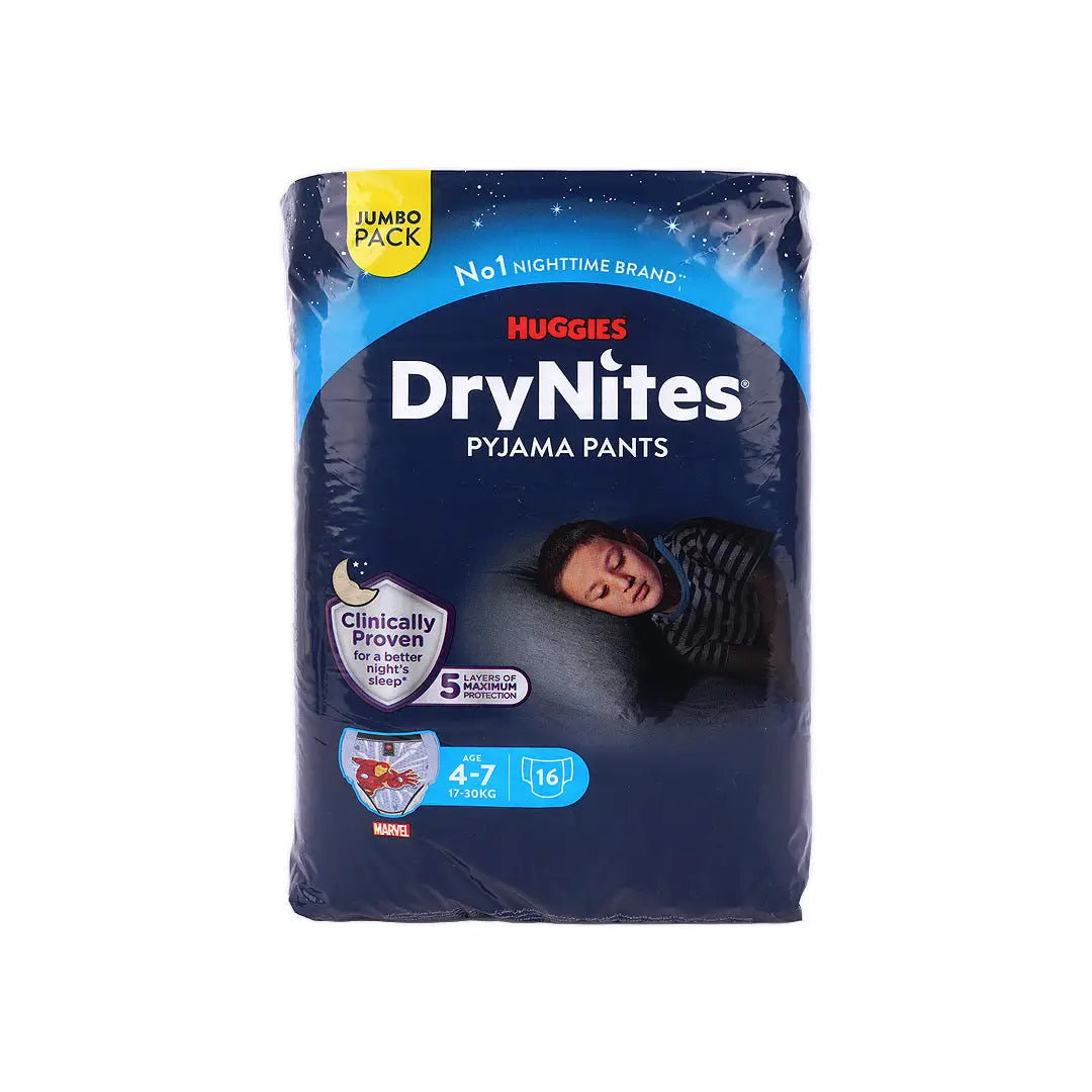 Huggies Drynites Pyjama Pants Boy 4-7 Years (17-30Kg) 16Pcs