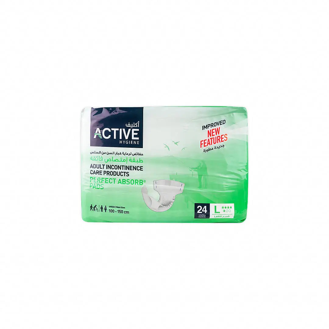 Active Hygiene Diapers 100-150cm 24Pcs-L