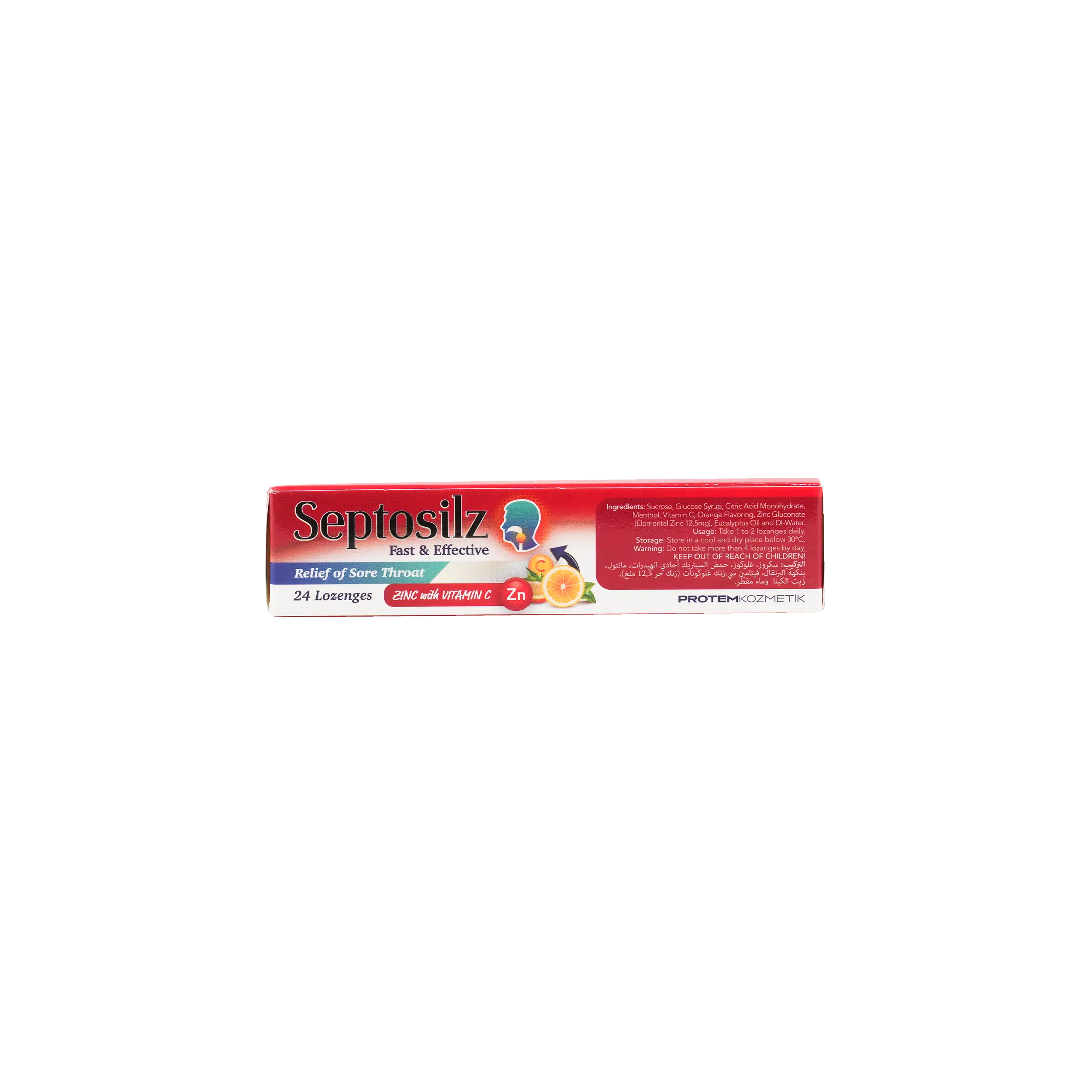 SEPTOSILZ ZINC WITH VITAMIN-C 24 LOZENGES