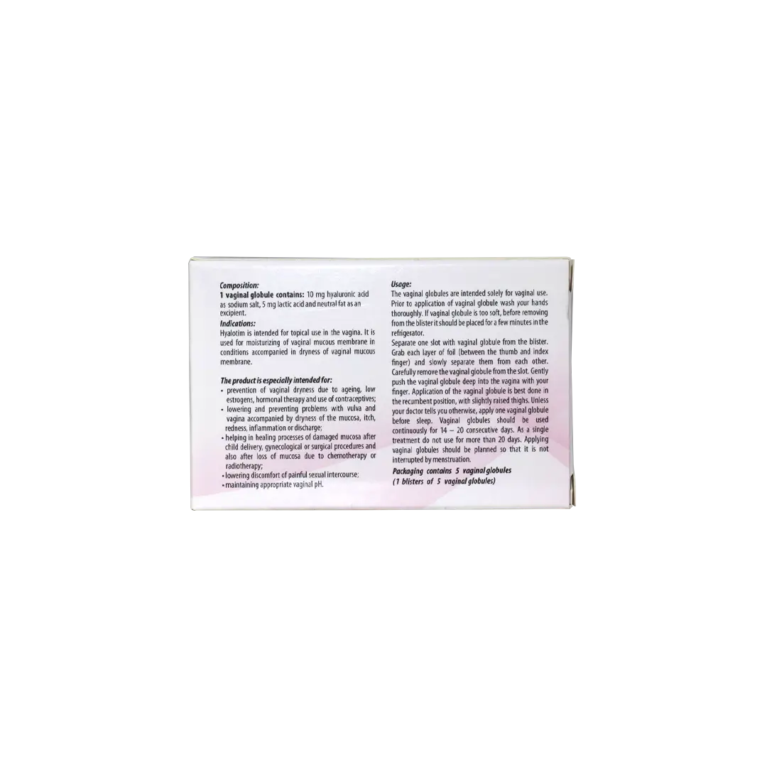 BIOFAKTOR HYALOTIM 10MG HYAL ACID + 5MG LACTIC ACID 5 VAGINALS