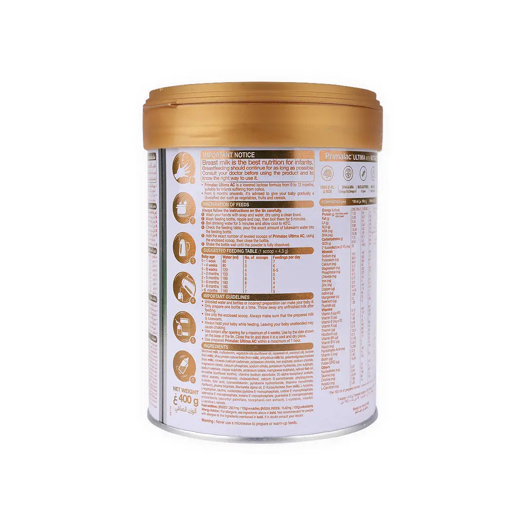 PRIMALAC ULTIMA  0-12MONTHS AC 400G