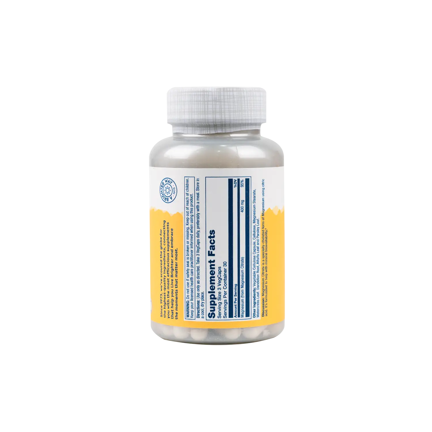 SOLARAY MAGNESIUM CITRATE 400MG 90 CAPS