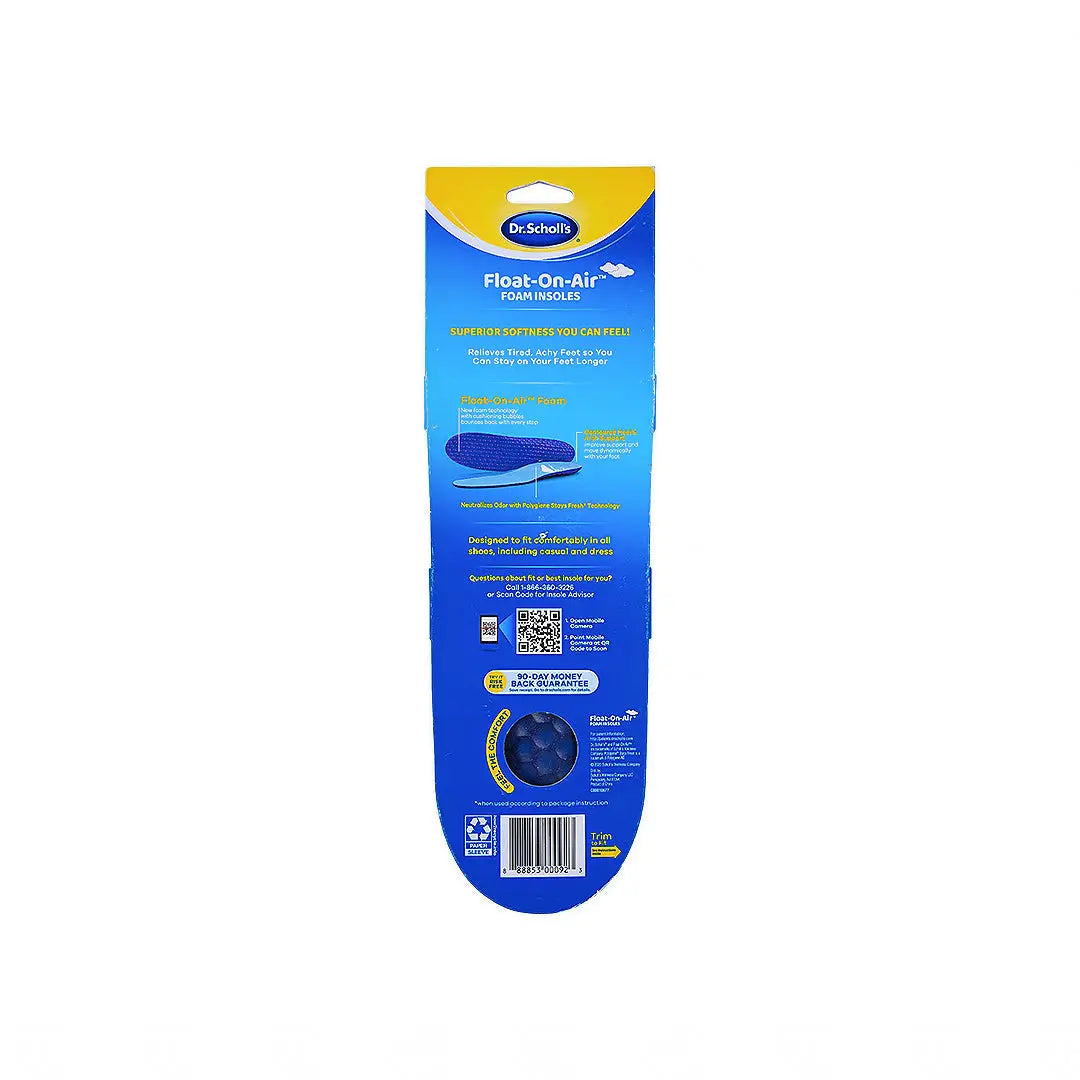 Dr.Scholl's Float-On-Air Foam Insoles Men Sizes 8-14 1Pair