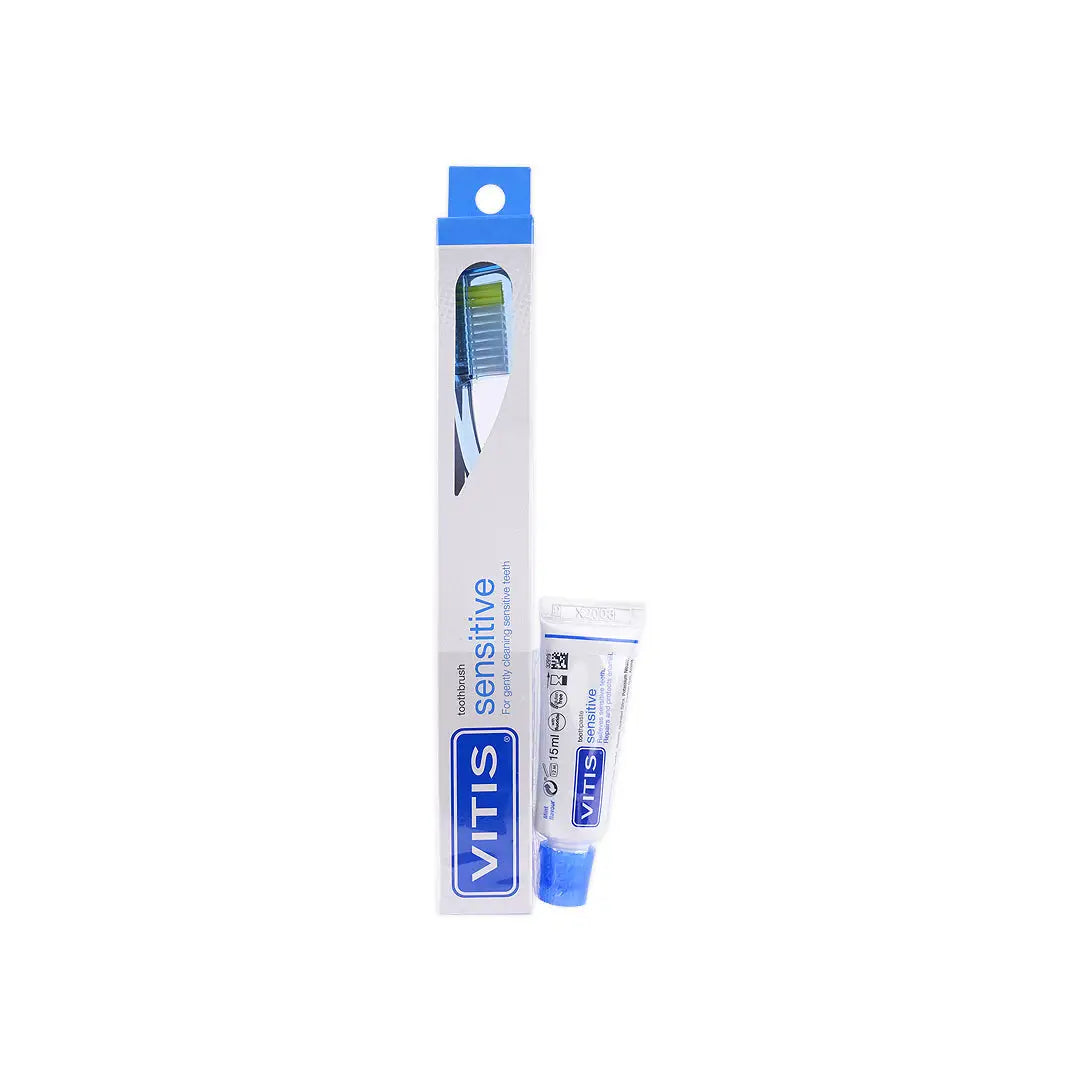 Vitis Sensitive Toothbrush + Toothpaste 15Ml