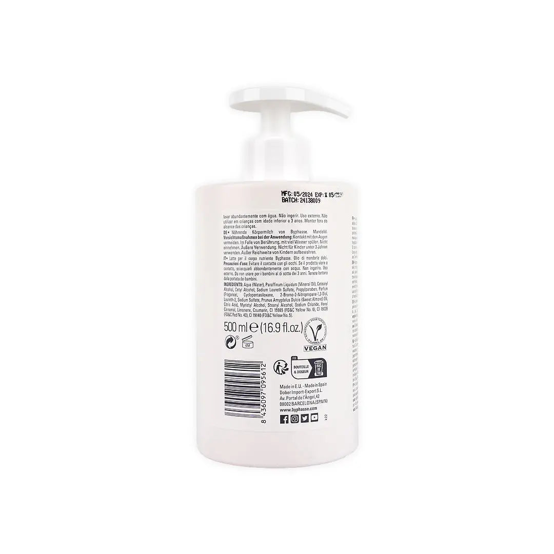 Byphasse Nourishing Body Milk 500ml- Sweet Almond Oil 5612
