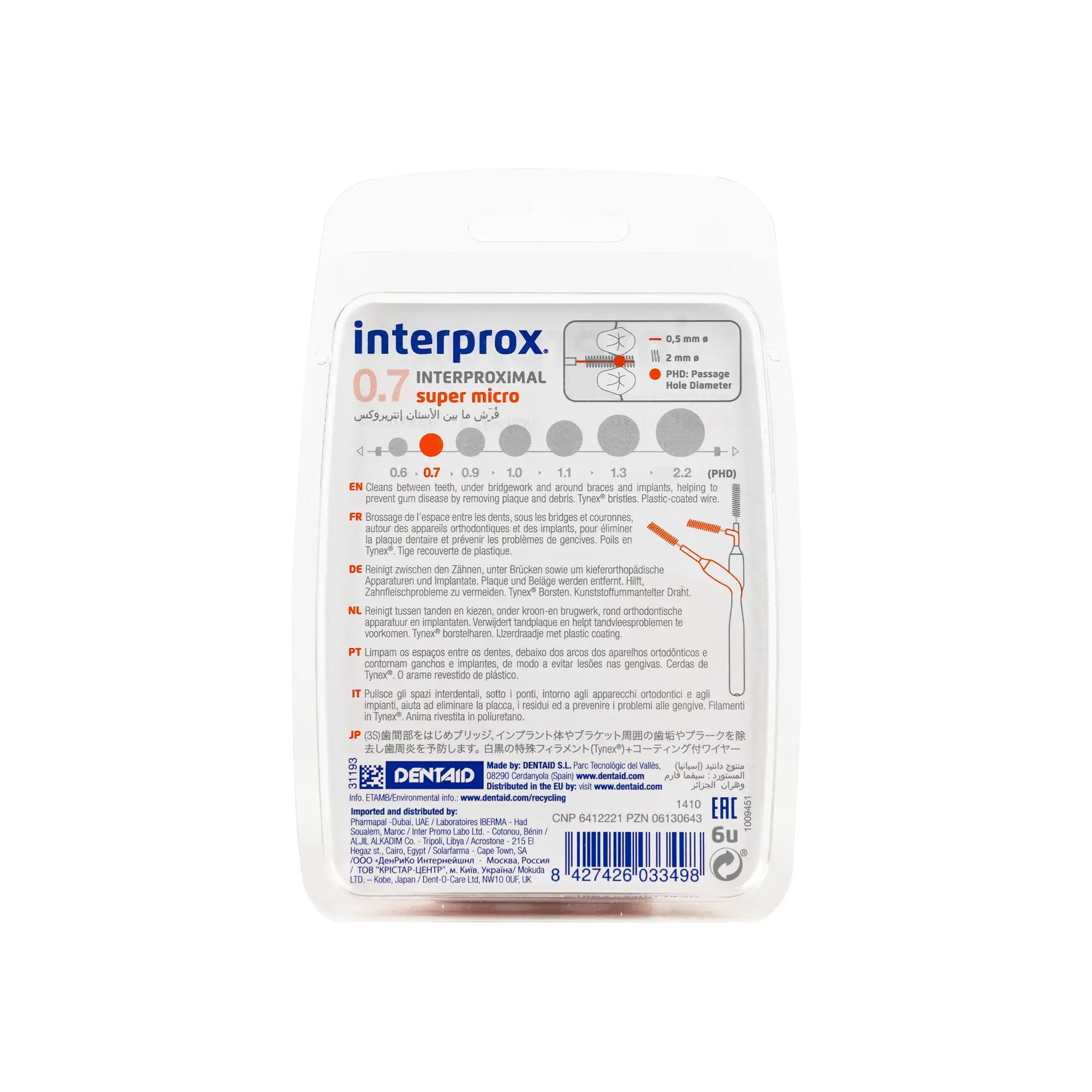 Dentaid Interprox Brush Orange 0.7m Super Micro