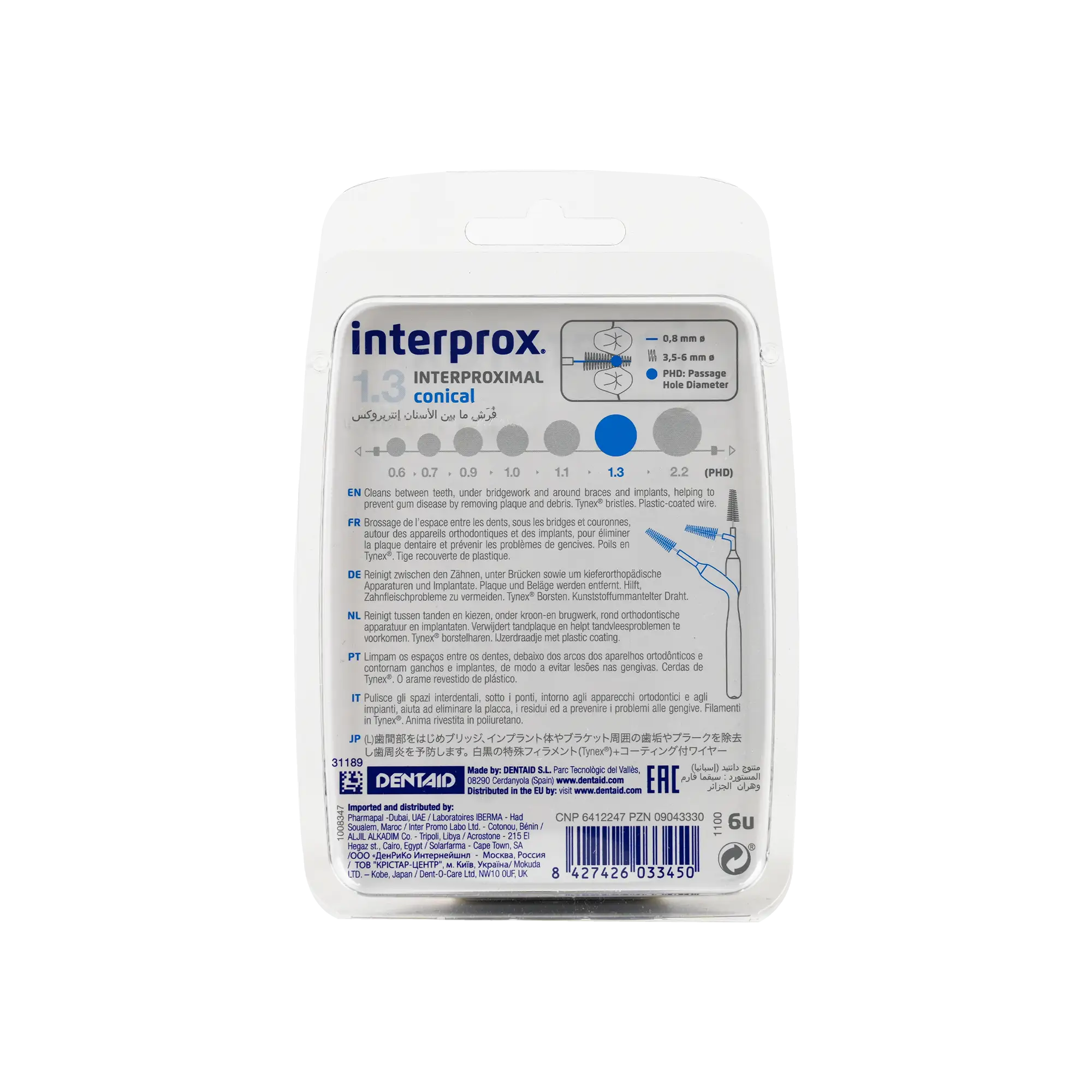 Dentaid Interprox Brush Blue 1.3m Conical