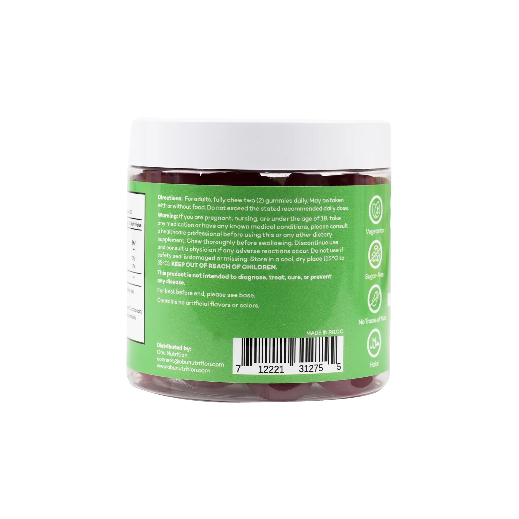 Obu Probiotic Cherry Flavor 60 Gummies