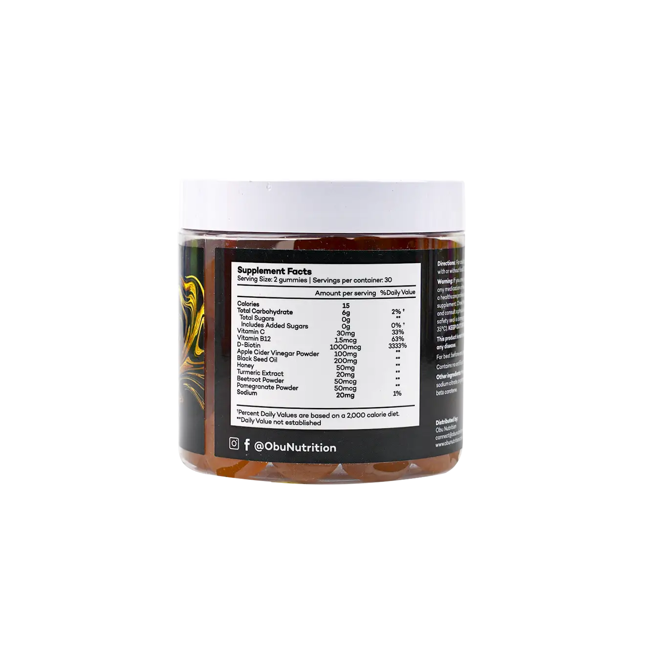 Obu Black Seed Oil Honey Flavor 60 Gummies