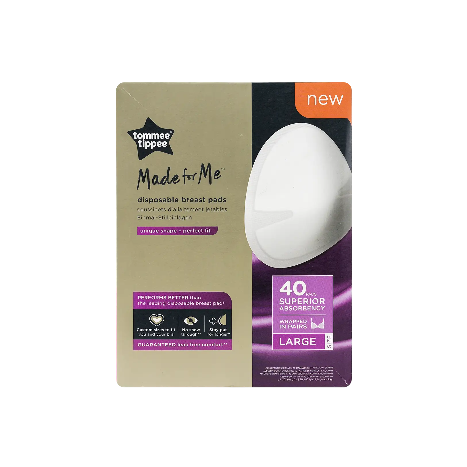 Tommee Tippee Disposable Breast Pads 40 Pads Large-6357