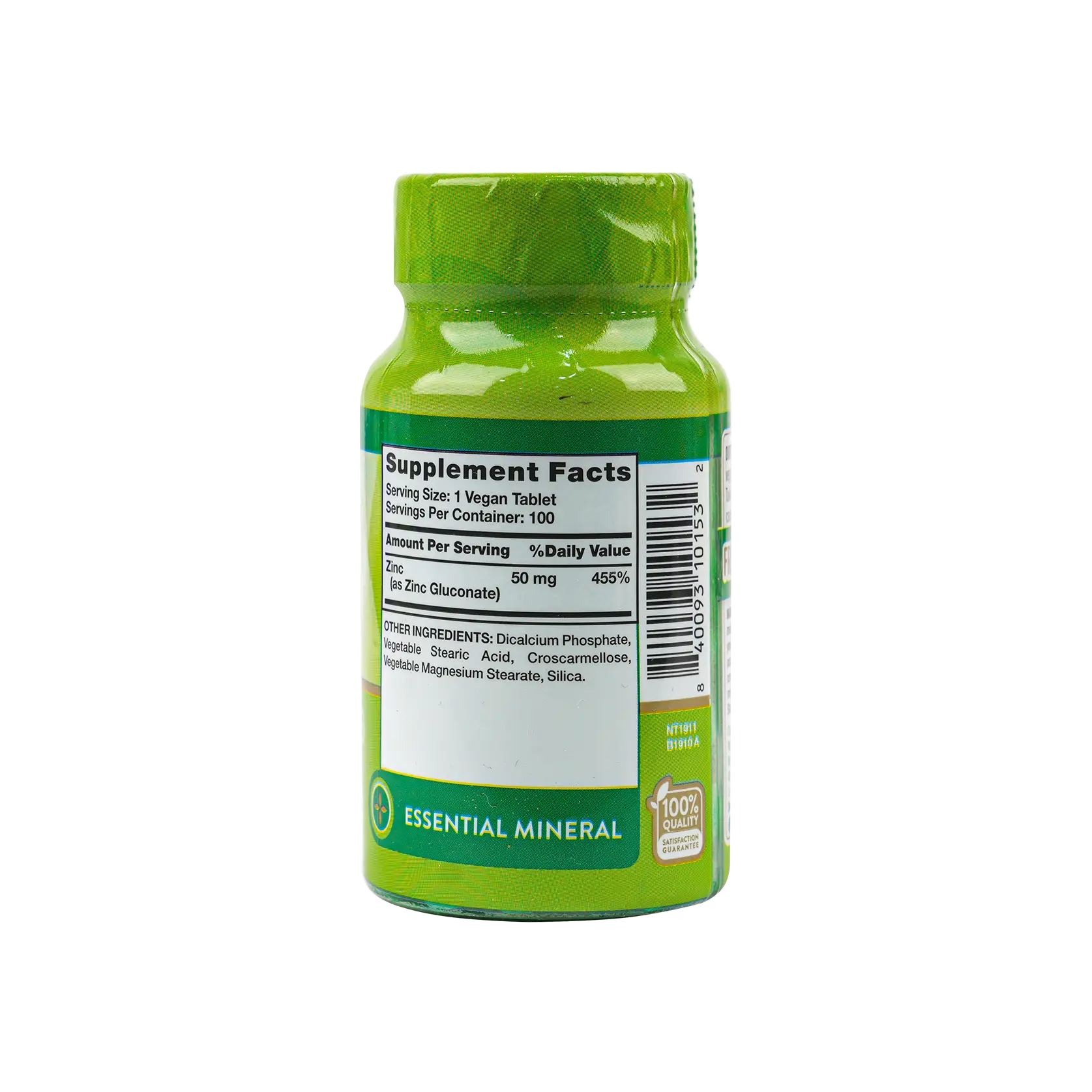 Nature's Truth Zinc 50mg 100 Tablets -Chelated