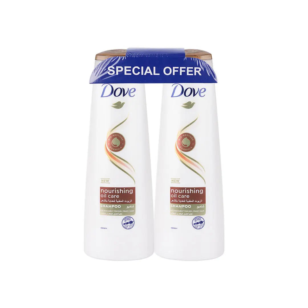 Dove Nourishing Oil Care Shampoo 2X400ml 15% Off