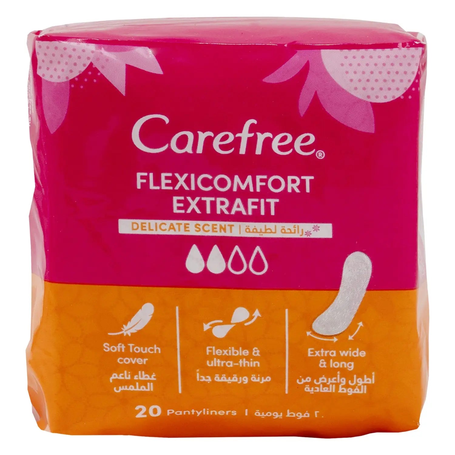 Carefree Flexi Comfort Extrafit 20Pcs-Delicate Scent