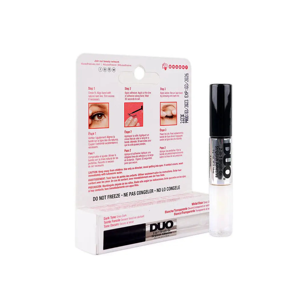 Duo 2-In-1 Brush-On Striplash Adhesive, Dark Tone & Clear 5g