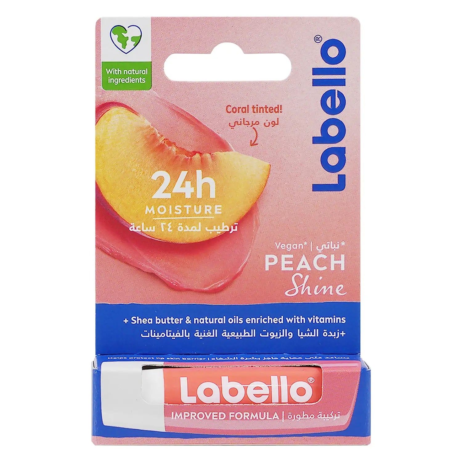 Labello 24h Moisture Lip Balm-Peach Shine
