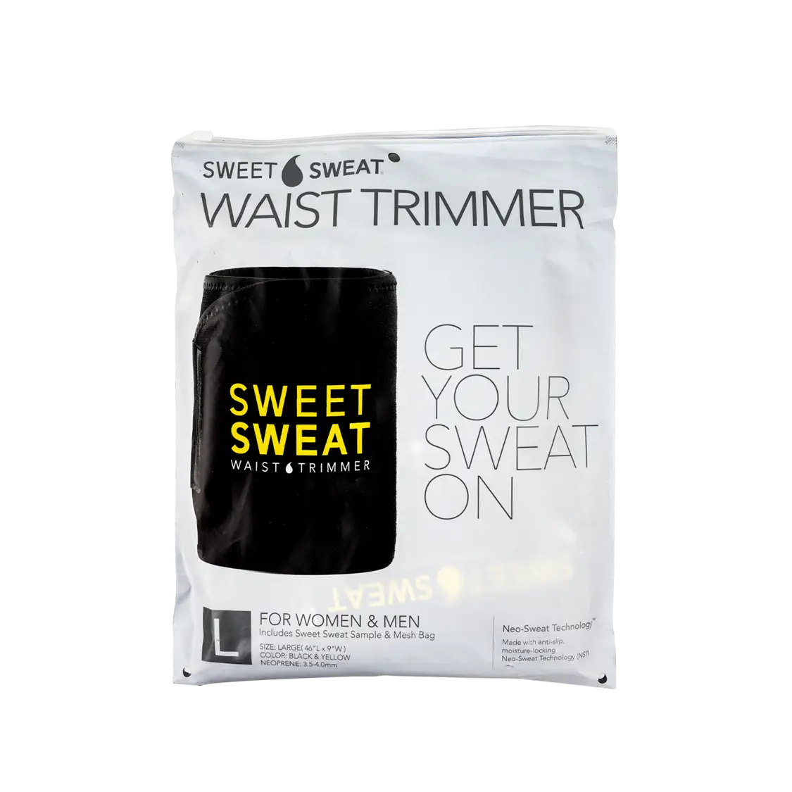 Sweet Sweat Waist Trimmer Black & Yellow-L