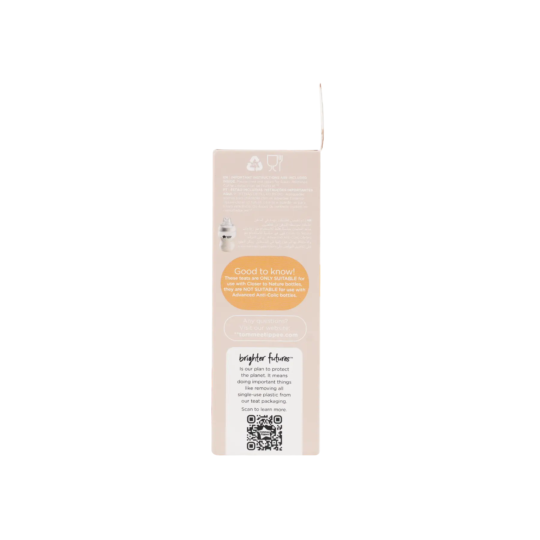 Tommee Tippee Closer To Nature Teats 3m+ Medium Flow X2-1224