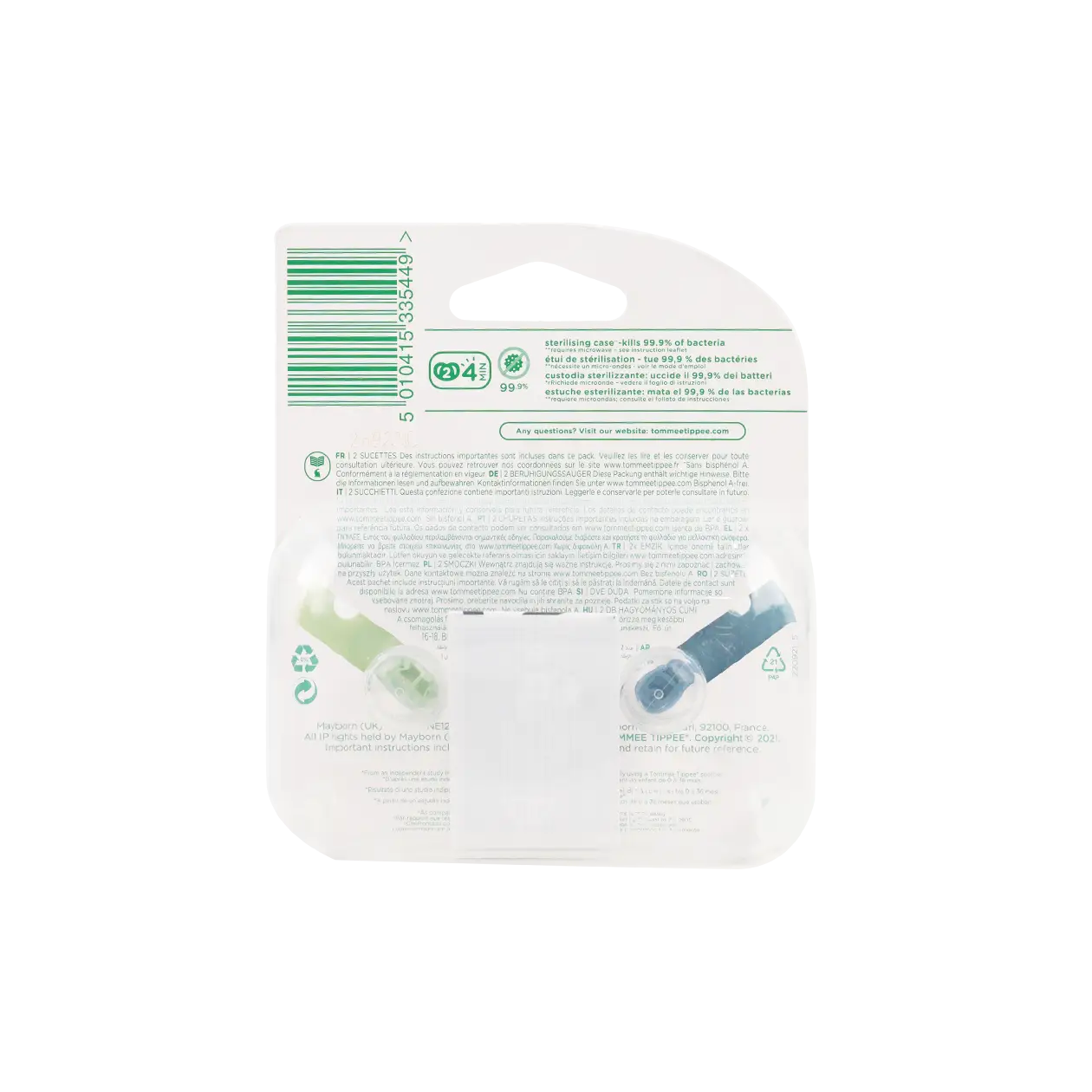 Tommee Tippee Closer To Nature Anytime Soother 6-18M X2-5449