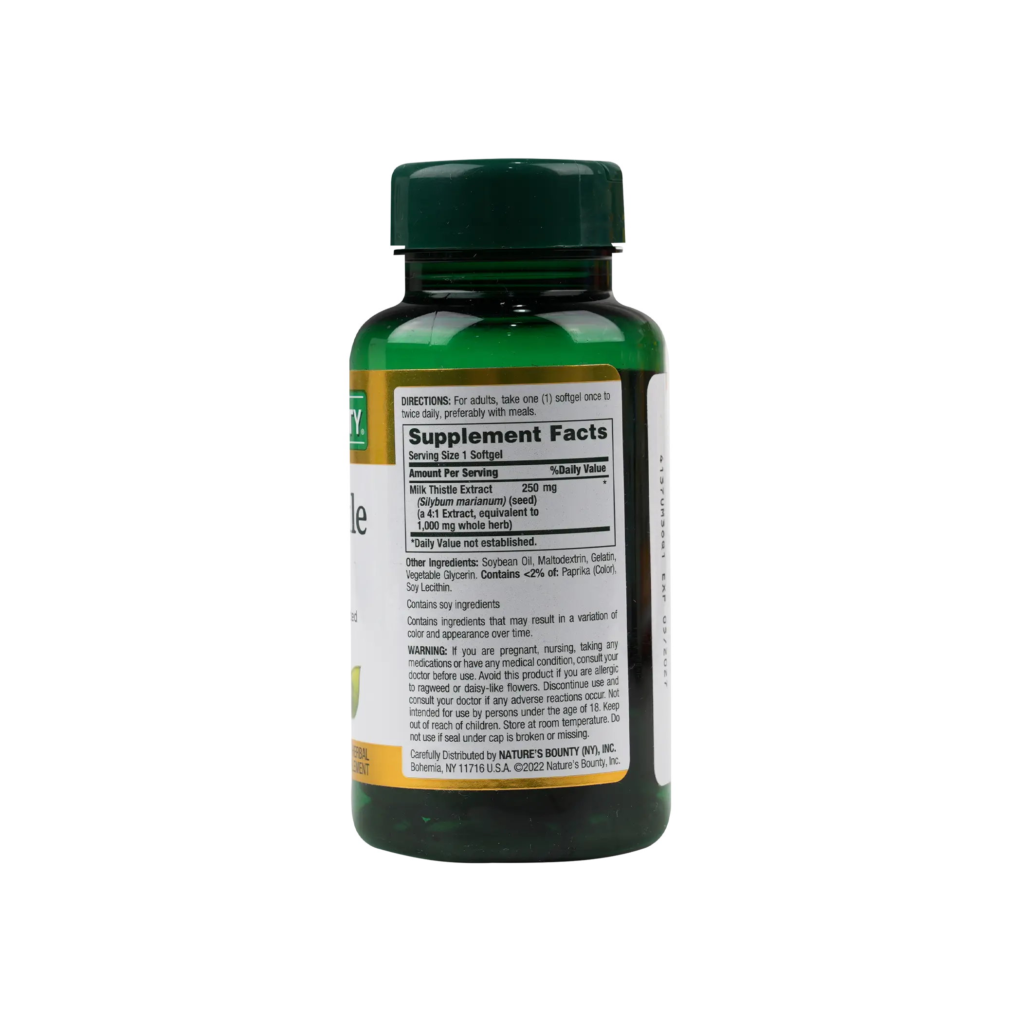 Natures Bounty Milk Thistle Extract 1000mg 50 Softgels