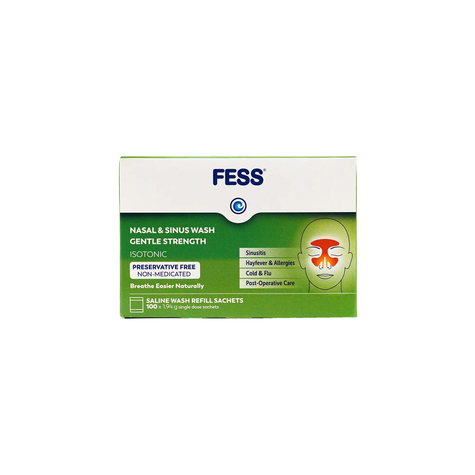 Fess Nasal & Sinus Saline Wash Refill 100 Sachets