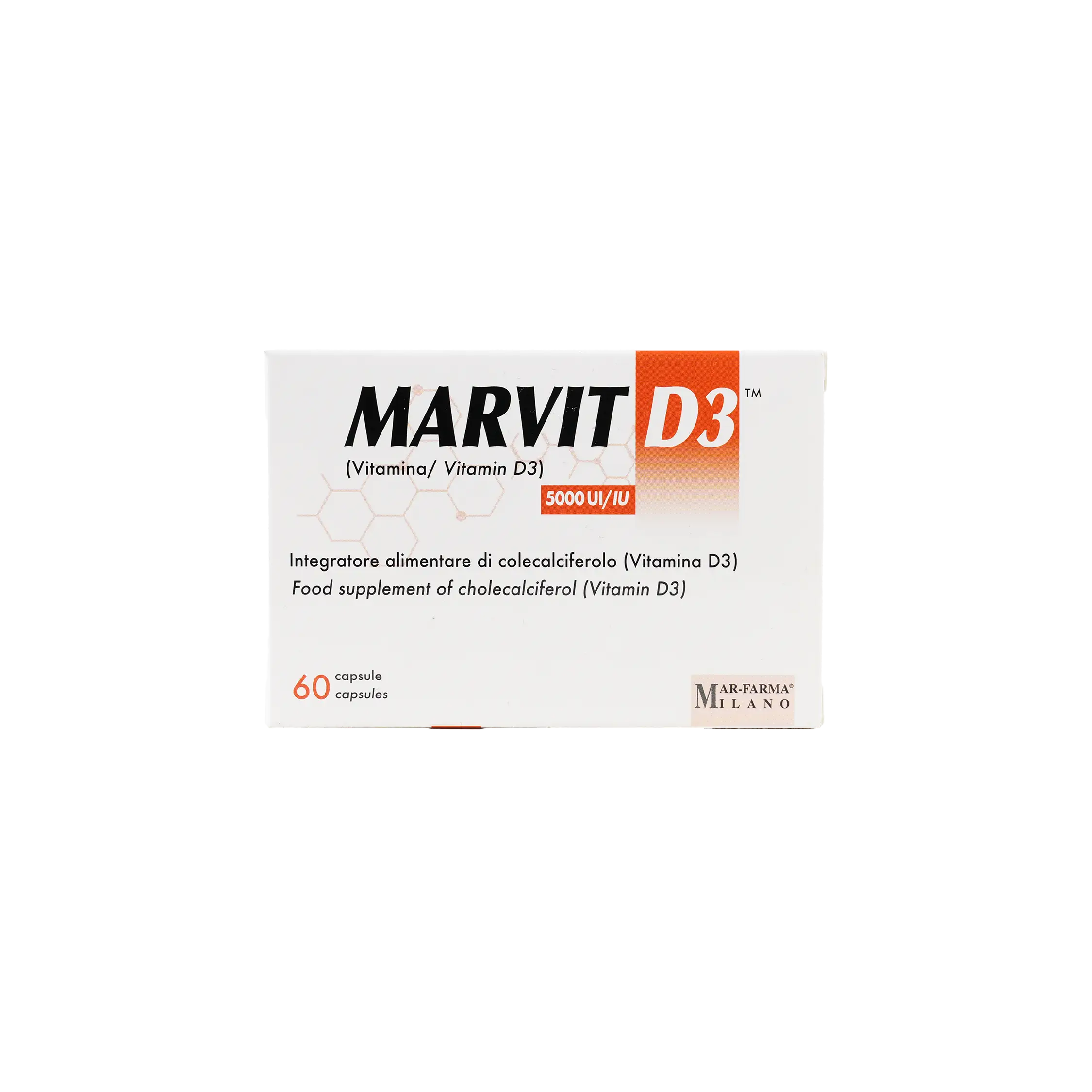 Marvit Vitamin D3 5000ui/iu 60Capsules