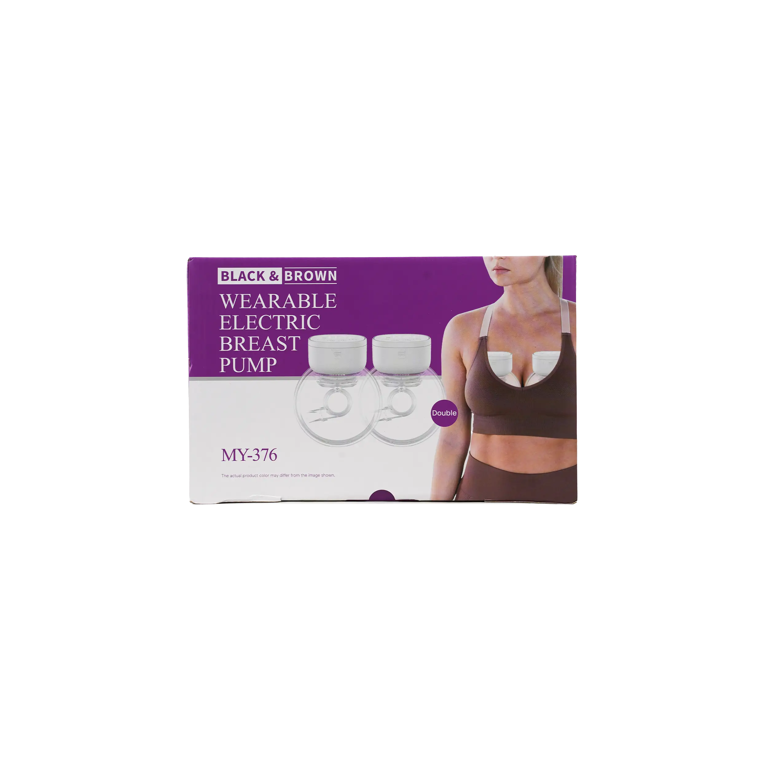 Black & Brown Wearable Electric Breast Pump Double