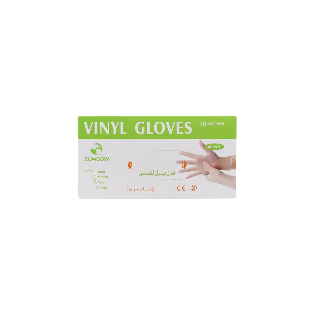 Sumbow Vinyl Gloves Powder-Free 100pcs-L