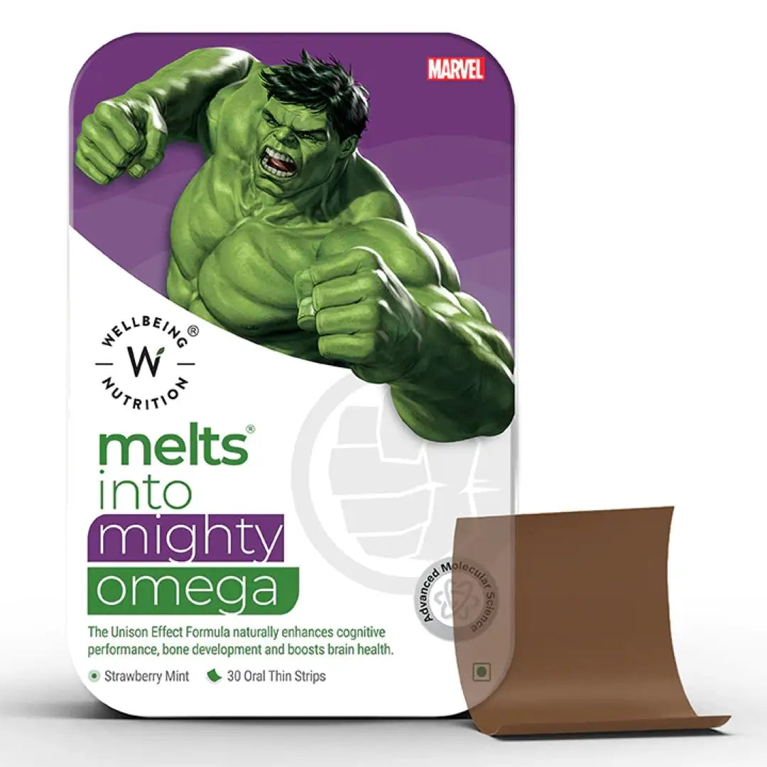 Wellbeing Melts Into Kids Mighty Omega 30 Strips-Boys