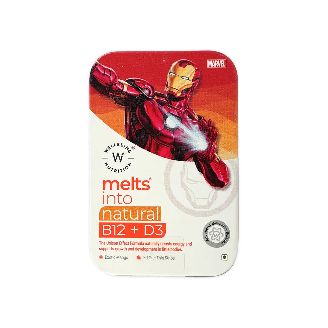Wellbeing Melts Into Kids Natural B12 _ D3 30 Strips-Boys