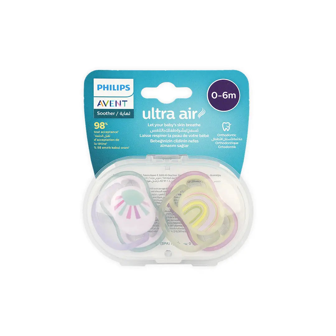 Avent Ultra Air Soother 0-6m 2Pcs-F085/59(PA268)