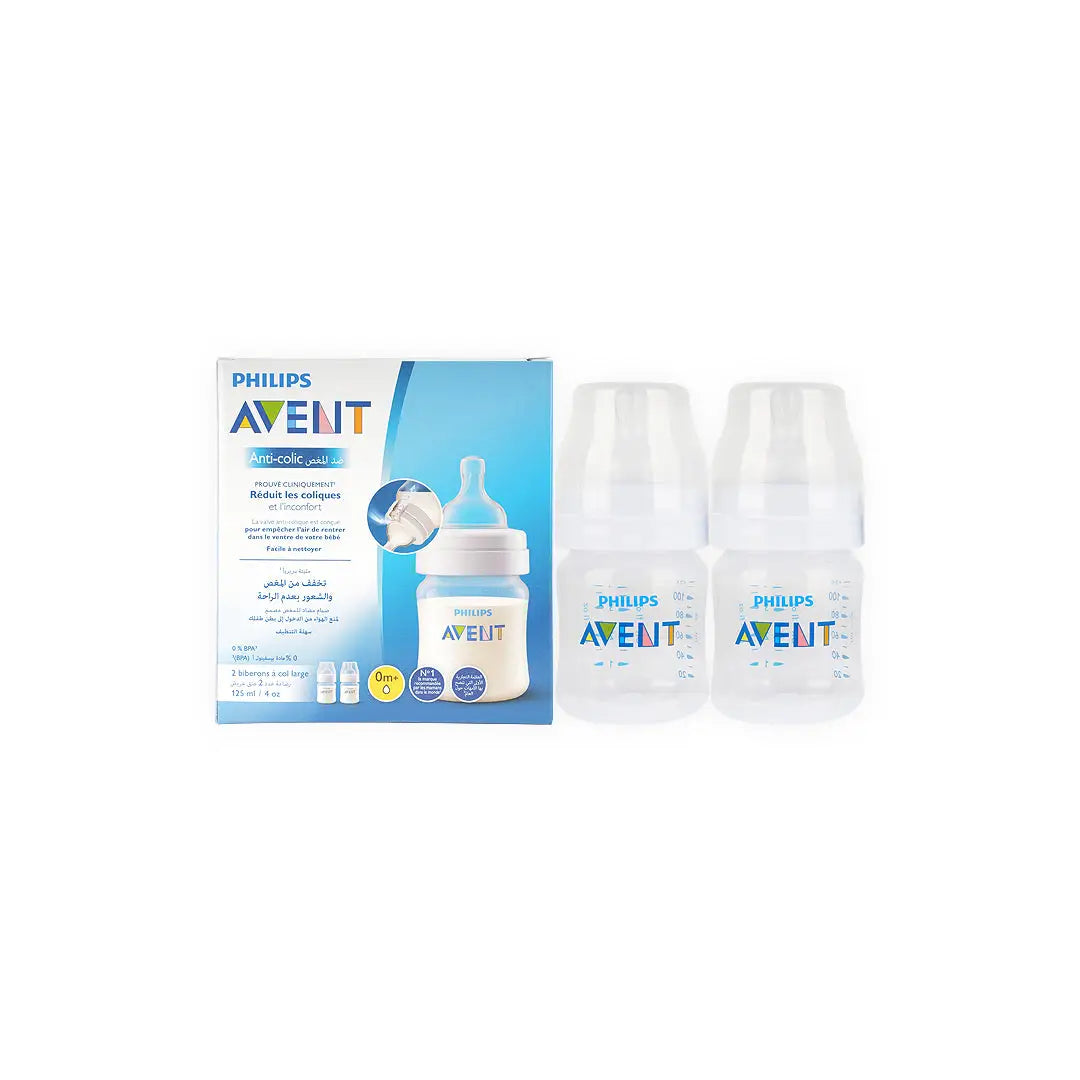 Avent Anti-Colic Baby Bottle 0m+ 125ml 2Pcs-SCF810/62(PA573)