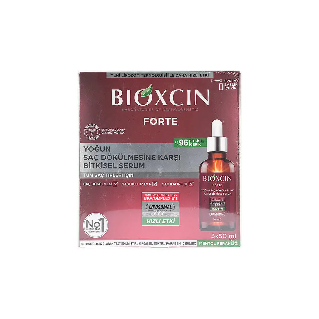 Bioxcin Forte Herbal Serum For Intensive Hair Loss 3x50ml