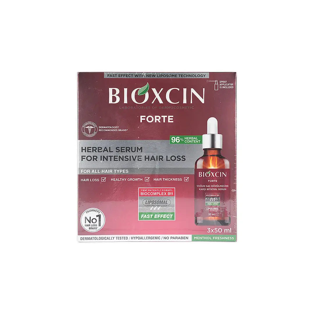 Bioxcin Forte Herbal Serum For Intensive Hair Loss 3x50ml