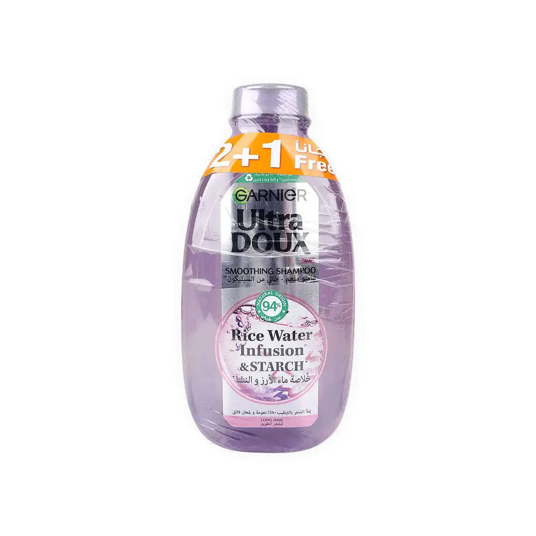Garnier Ultra Doux Rice Water Shampoo 400ml 2+1 Offer