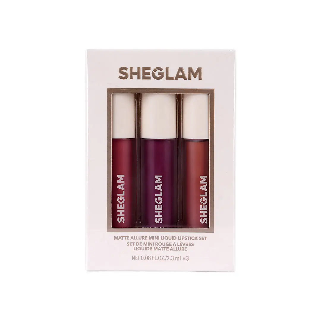 Sheglam Matte Allure Mini Liquid Lipstick Set-Feel Real