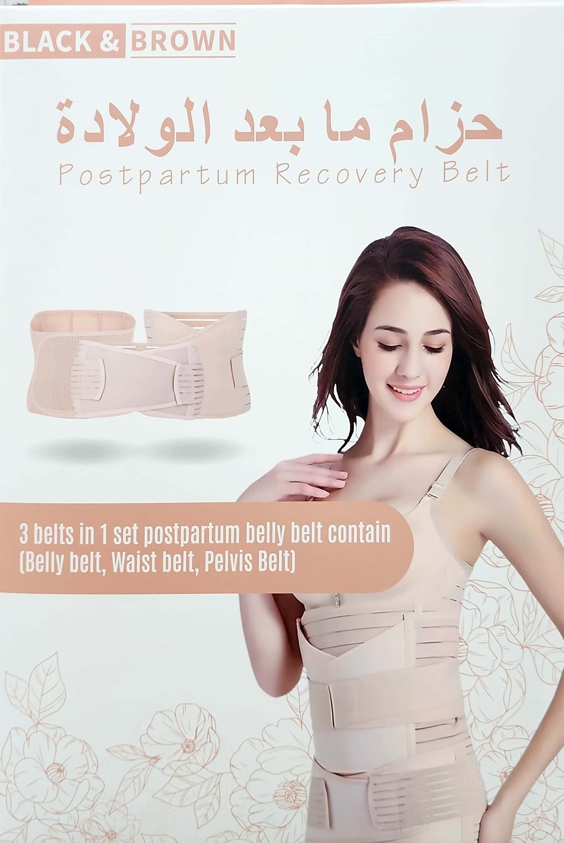 2 in 1 Postpartum Belly Band - Recovery Belly/Pelvis Belt Black Support  Postpartum Belly Band,Black