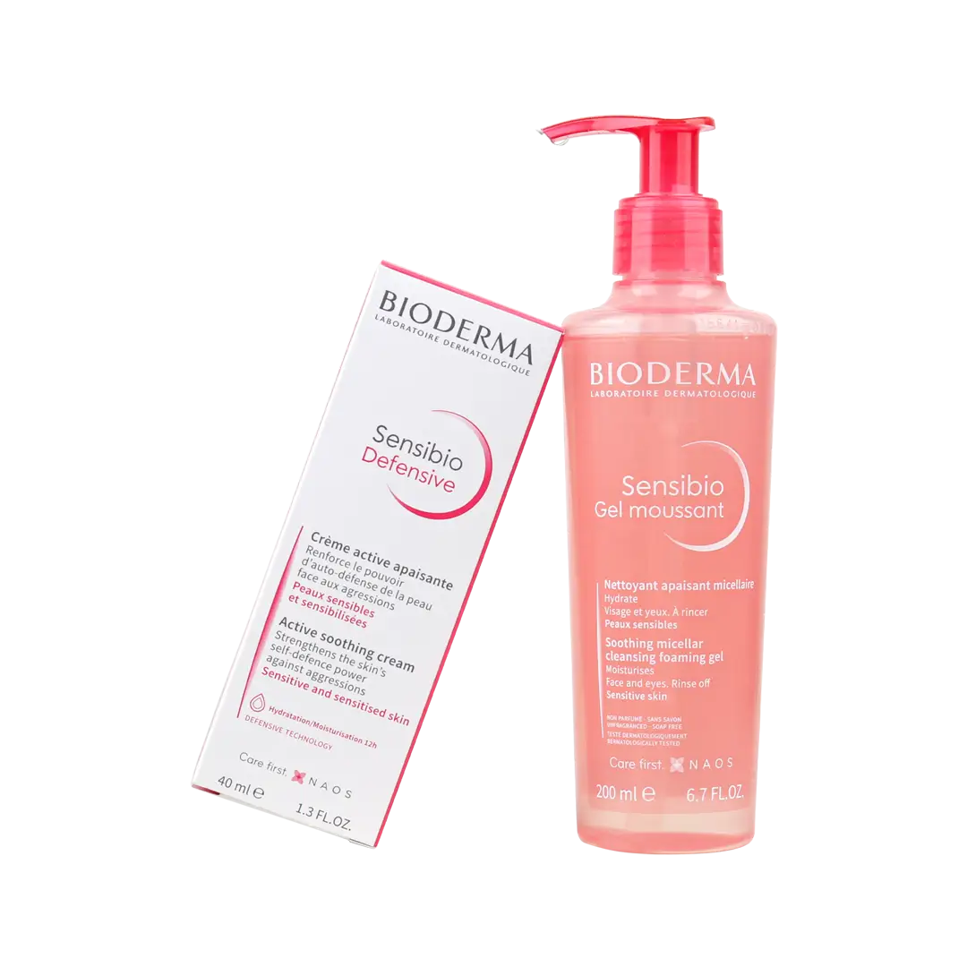 Bioderma Sensibio Defensice Cream + Gel Moussant-Set