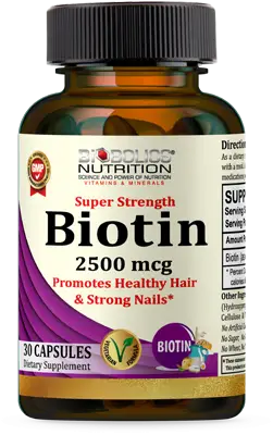 BIOBOLICS SUPER STRENGTH BIOTIN 2500MCG 30 CAPSULES