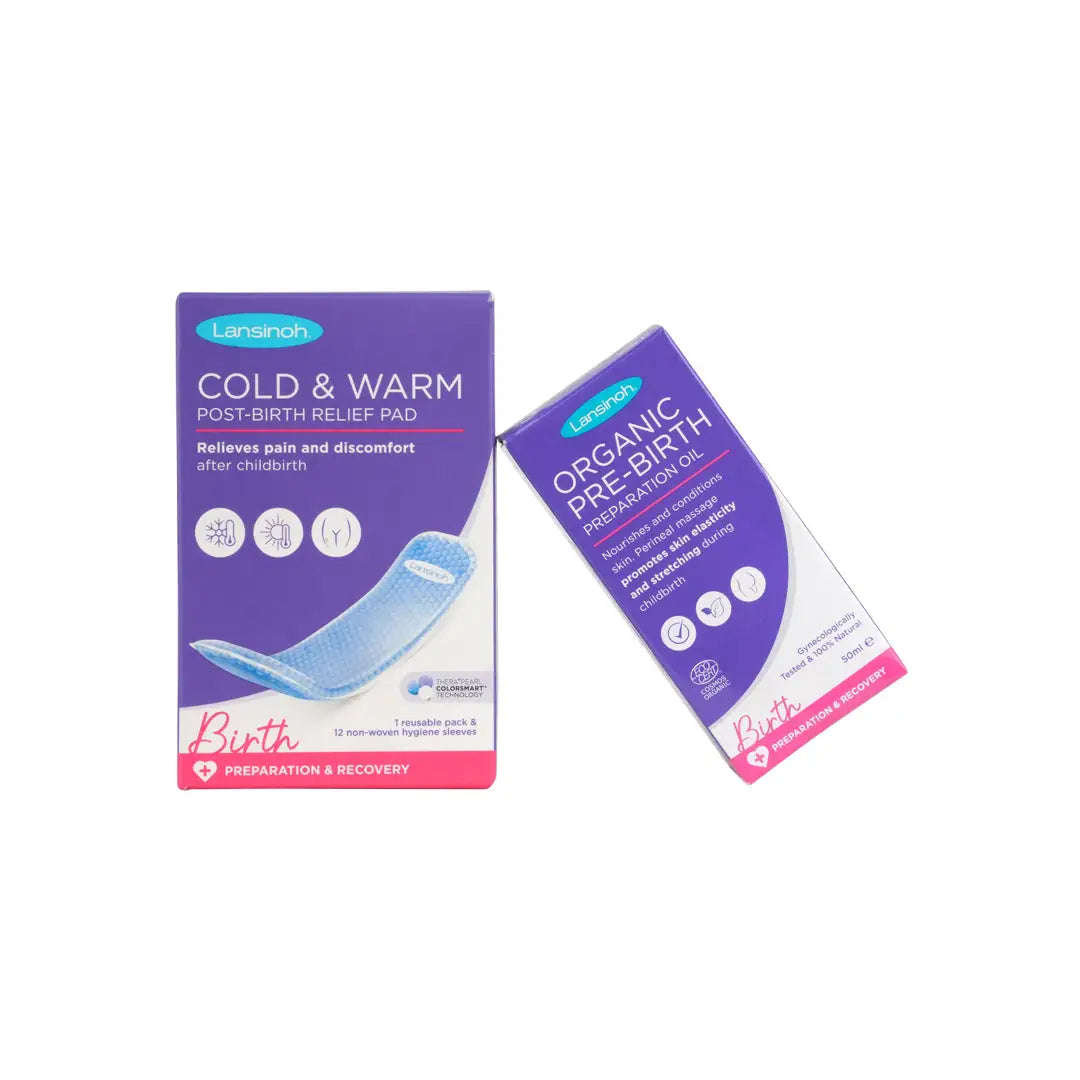 Lansinoh Pre-Birth Oil 50ml + Post-Birth Relief Pad Set